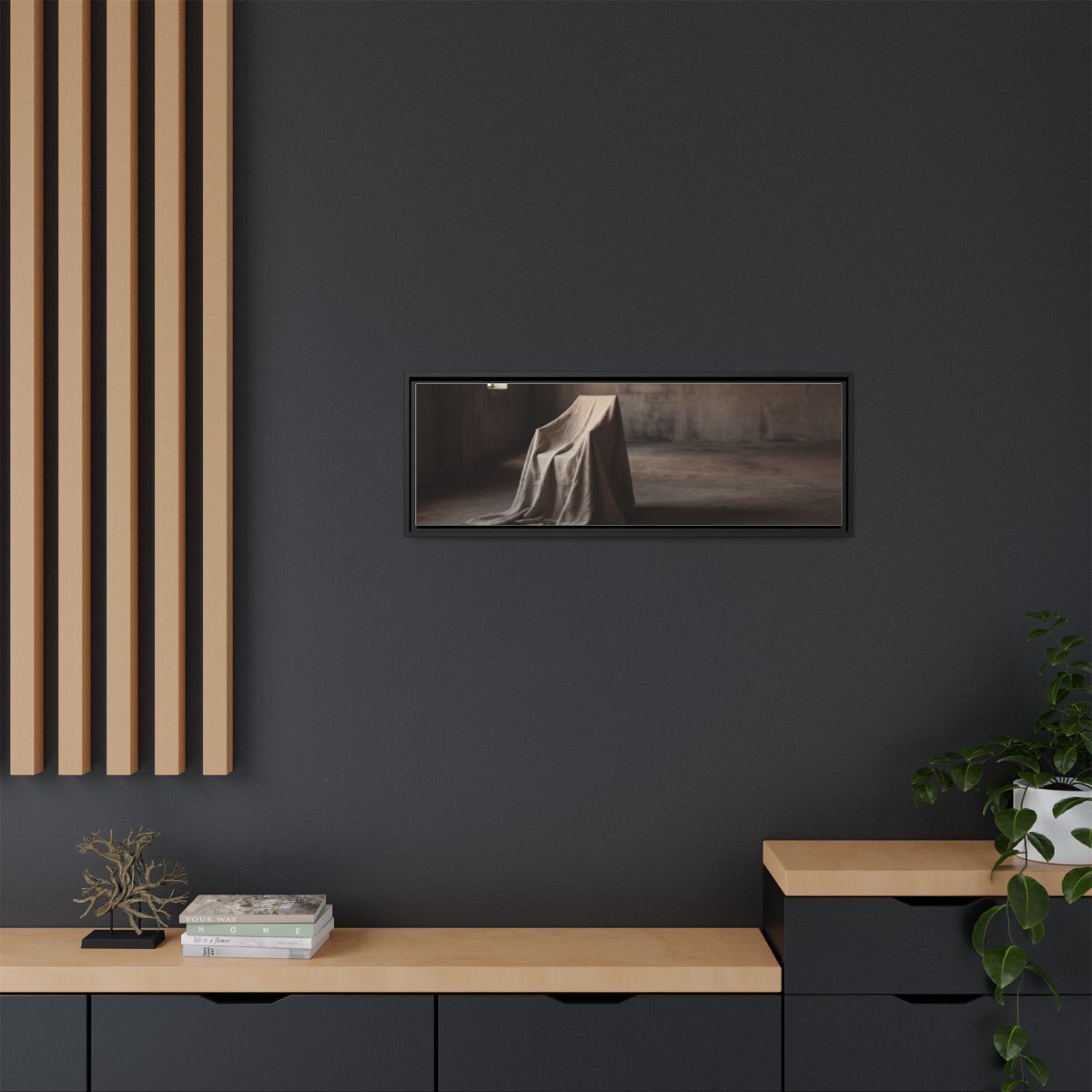 Framed Matte Canvas - Wabi-Sabi Silhouette Art — Black / 1.25"