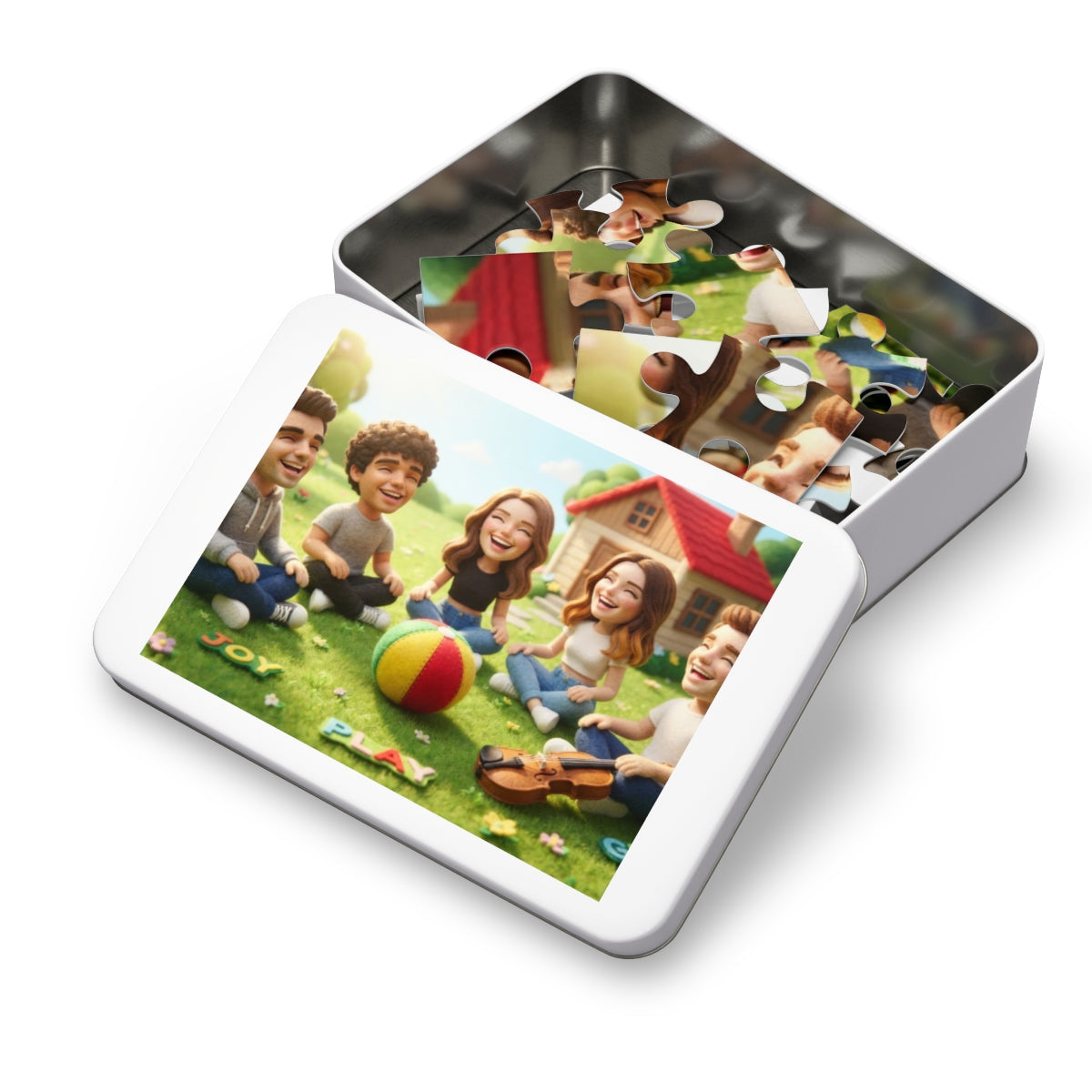 Jigsaw Puzzle with Tin - Meadow Pals (30, 110, 252, 500... |...