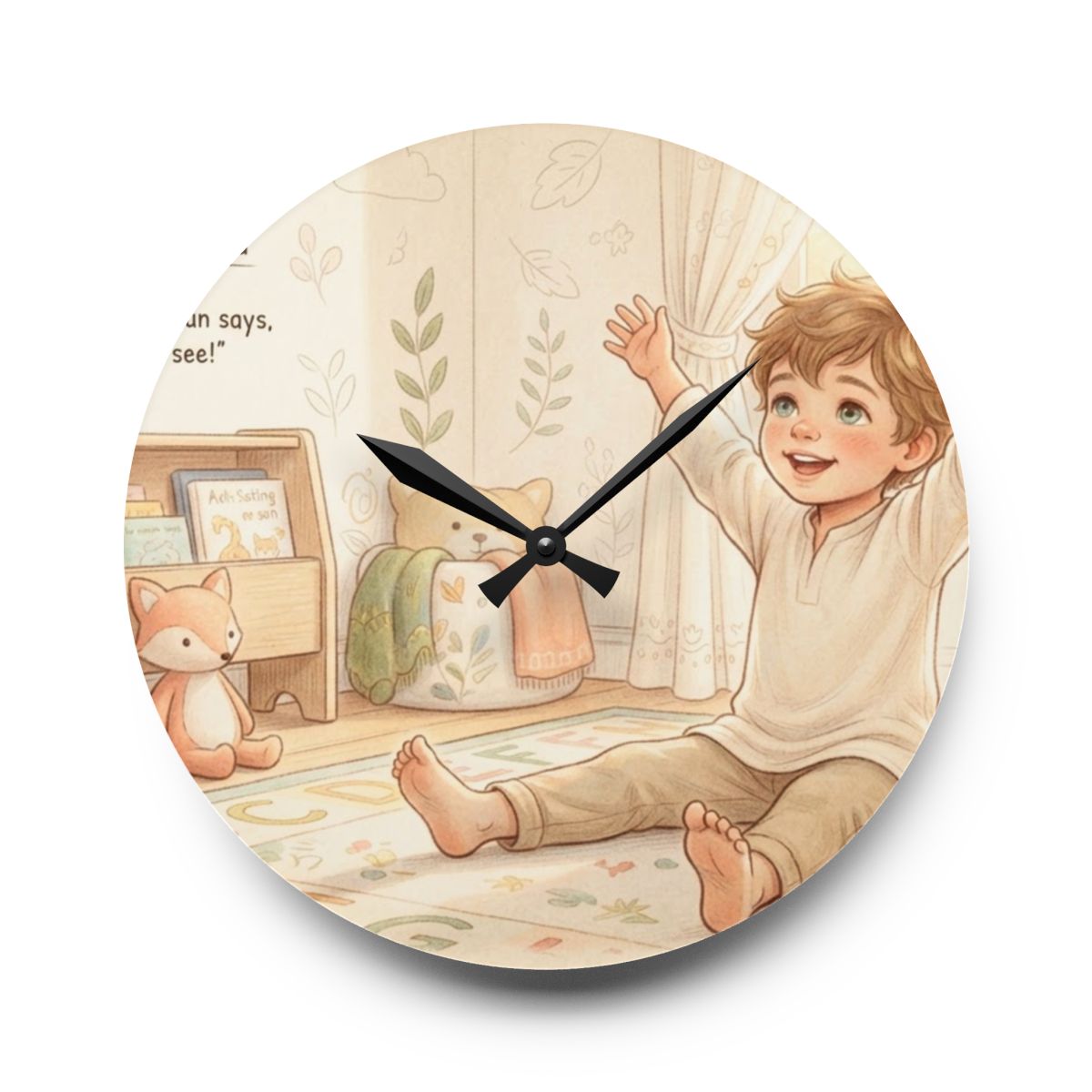 Acrylic Wall Clock - Playroom Time | Echovira Gallery