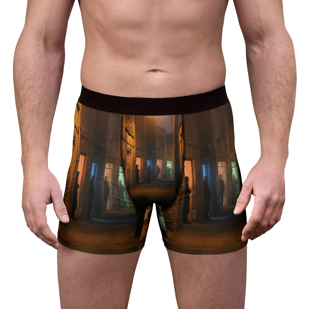 Men's Boxer Briefs - Shadowed Alleyway Mystery Art Print |...