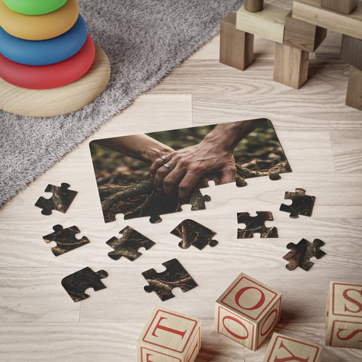 Kids' 30-Piece Puzzle Forest Hands Art