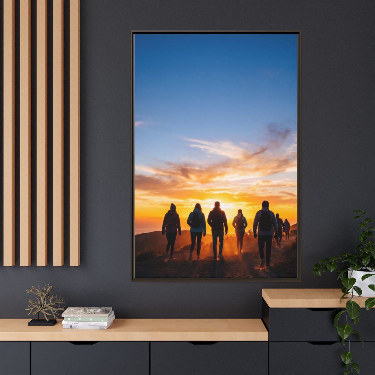 Framed Matte Canvas - Sunset Trail — Espresso / 1.25" (8×10...