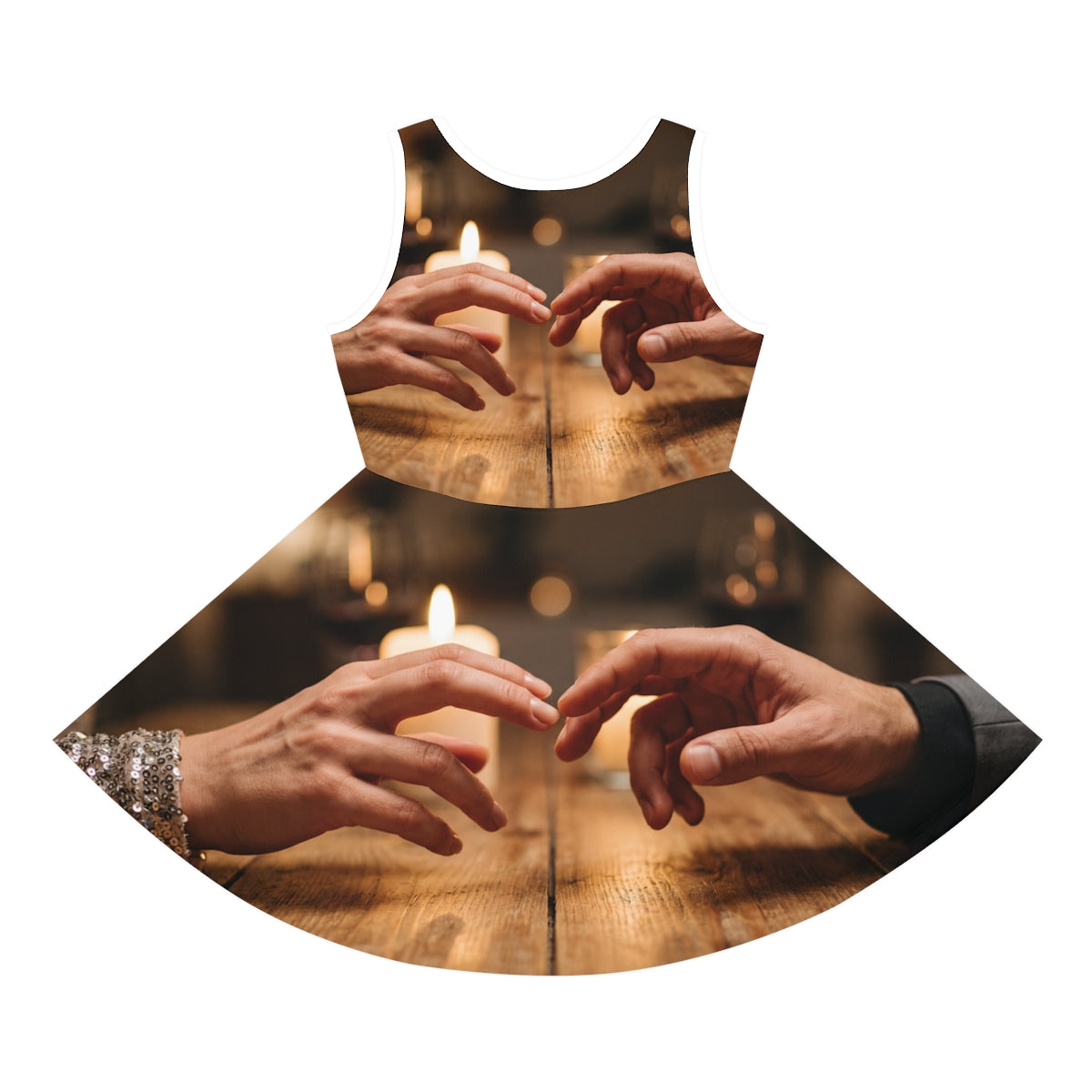 Girls' Sleeveless Sundress with Candlelit Hands Art
