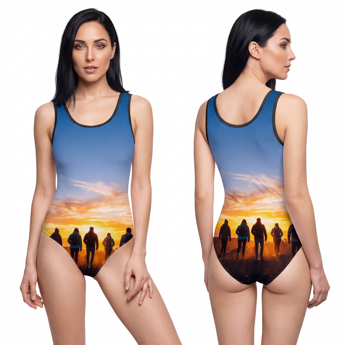 Women's Classic One-Piece Swimsuit - Sunset | Echovira...