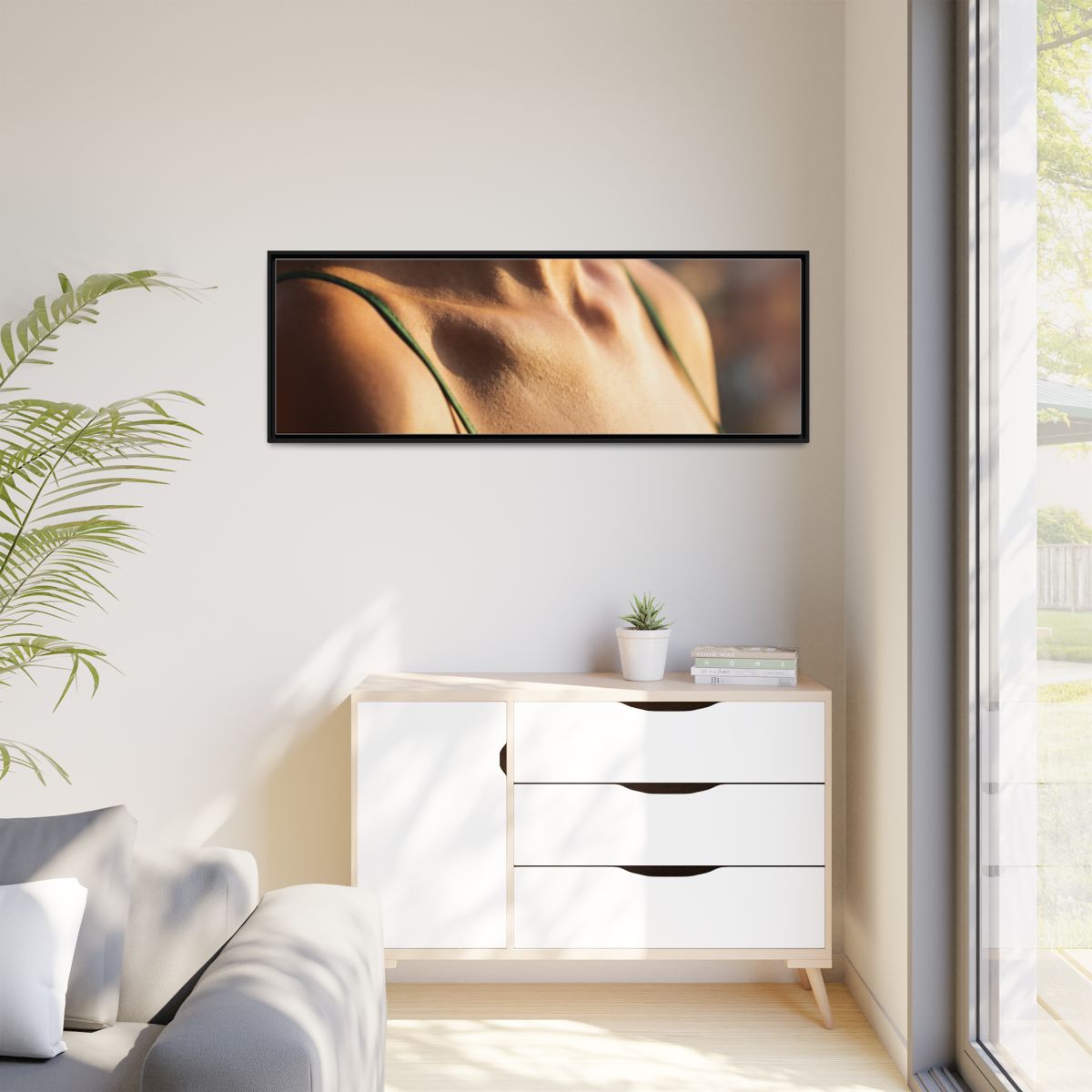 Golden Hour Matte Canvas - Framed Sunset Wall Art — Black /...