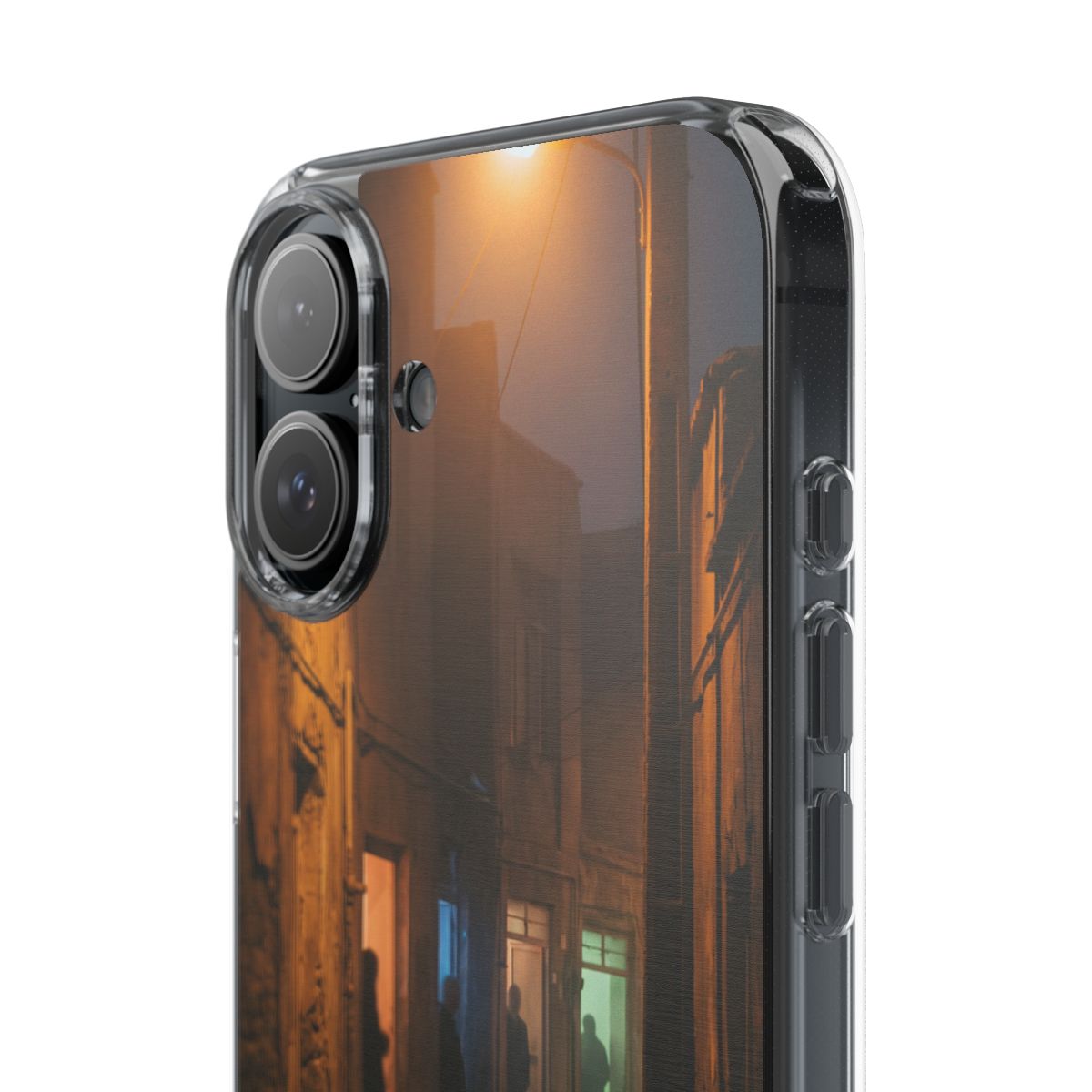Clear Impact-Resistant Case - Night Alley iPhone Glow |...