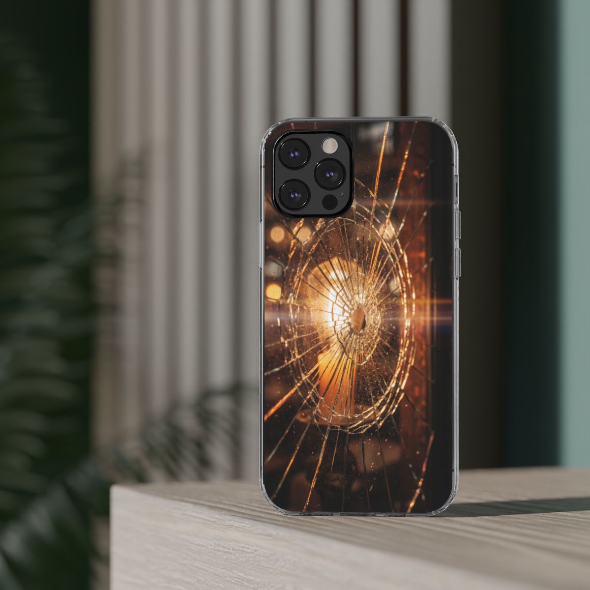 Clear Impact-Resistant Case - Fractured Glow