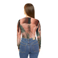 Women's V-Neck Shirt with Chiaroscuro Palm Art