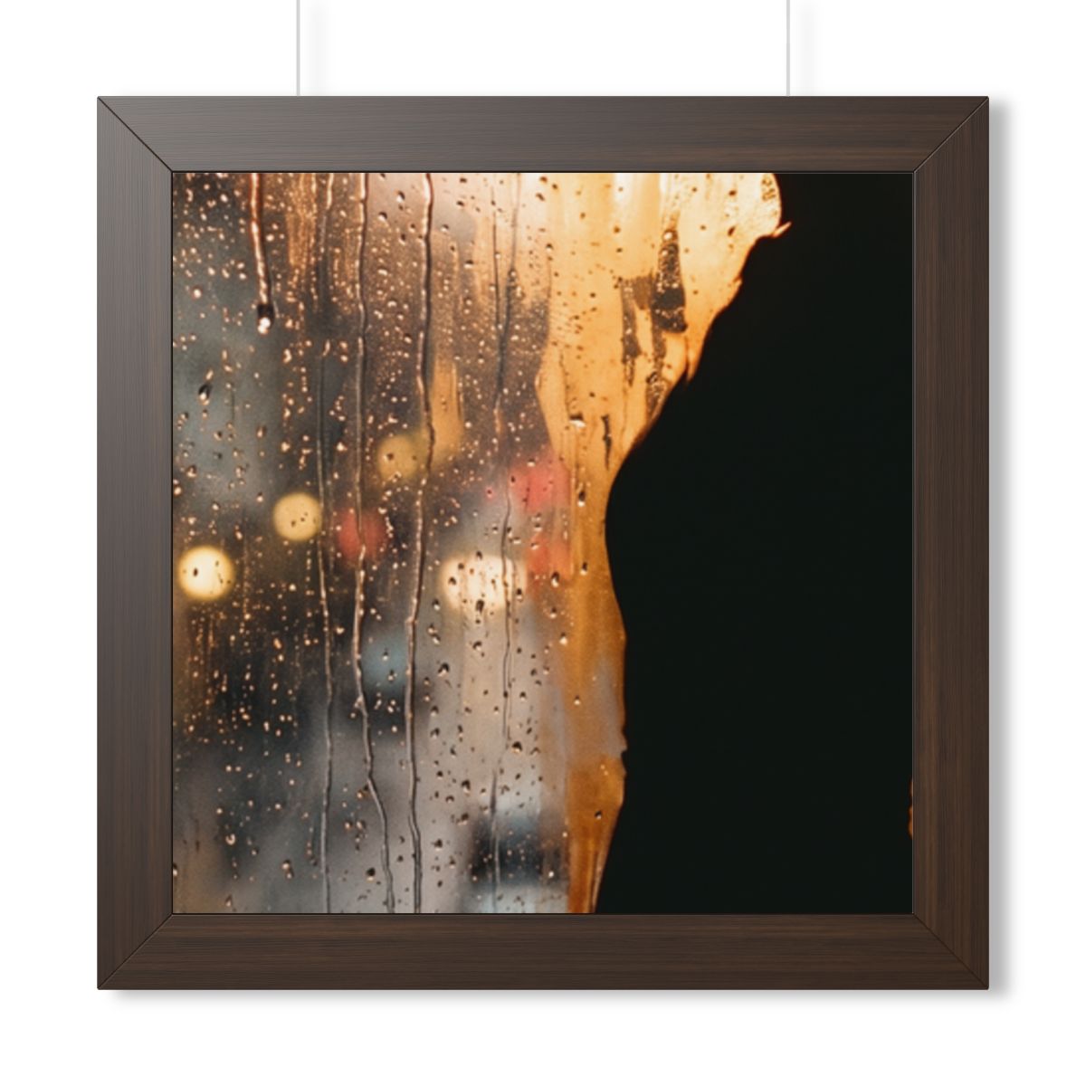 Framed Horizontal Poster - Twilight Rain — Walnut (14×11......