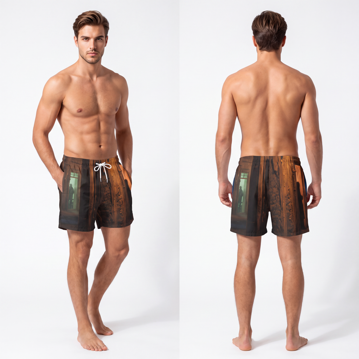 Swim Trunks - Shadowed Alleyway Mystery Art Print | Echovira...