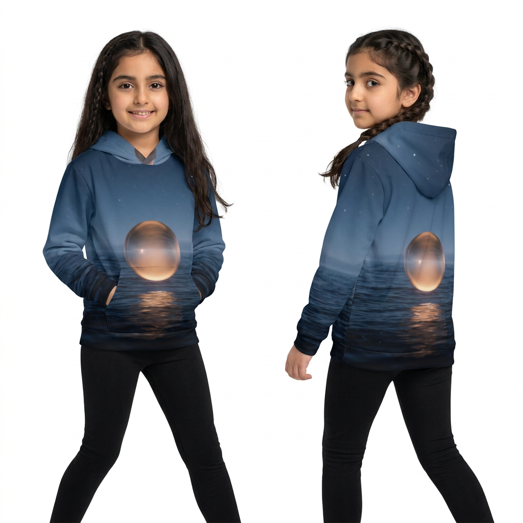 Sweat à capuche enfant avec orbe marin lumineux