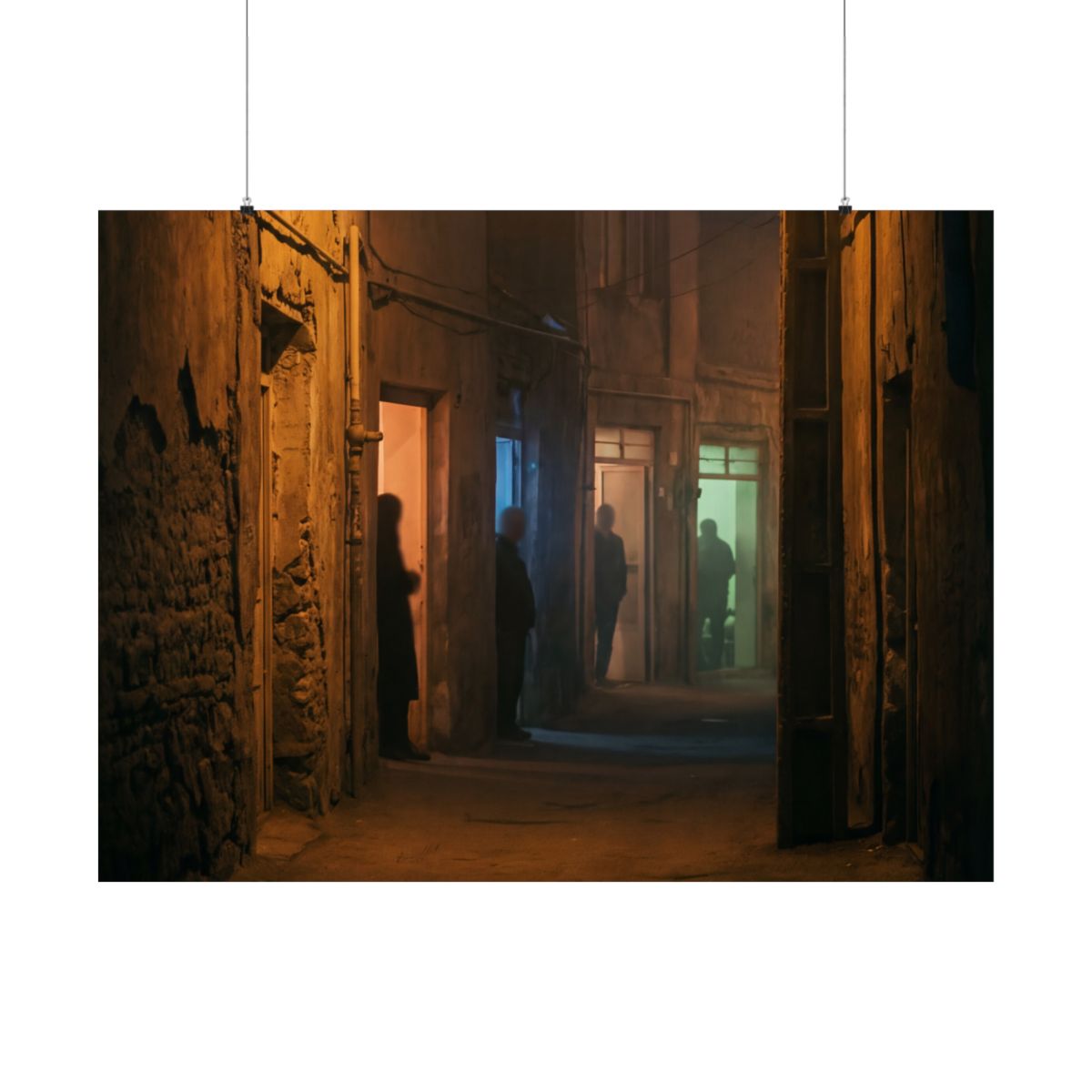 Matte Horizontal Posters - Shadowed Alleyway Mystery Art......