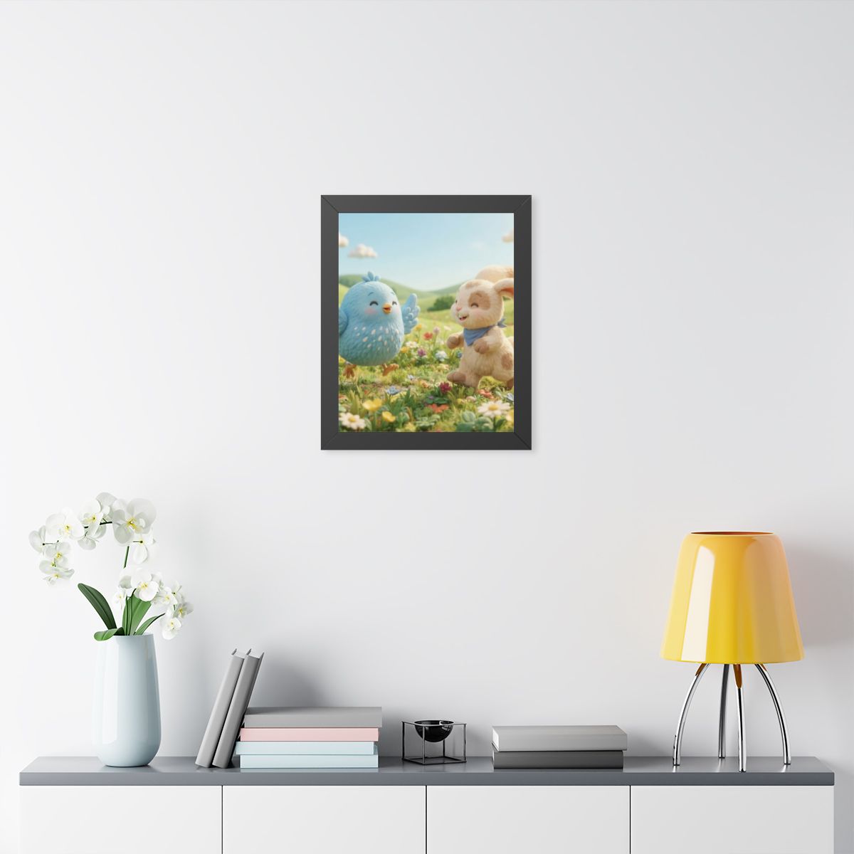 Framed Vertical Poster - Meadow Friends View — Black (11×14...