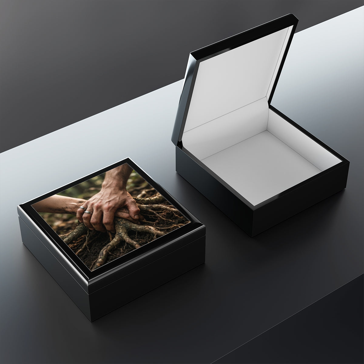 Jewelry Box with Forest Roots Artwork