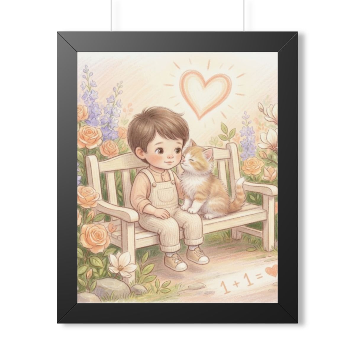 Framed Vertical Poster - Tender Garden Friendship Storybook...