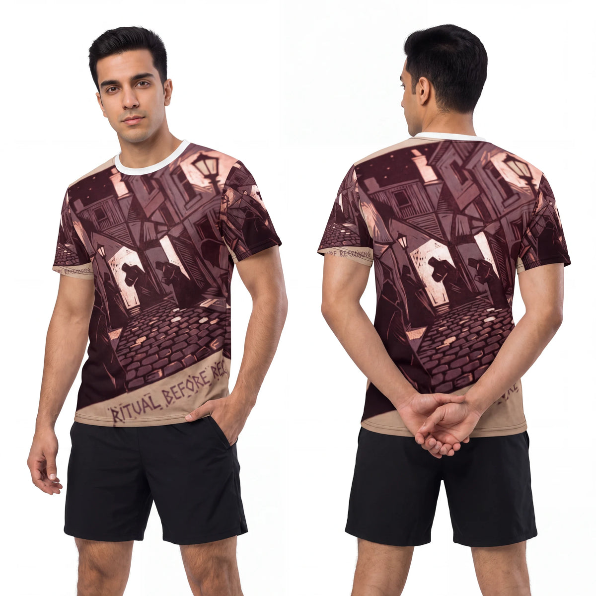 Men's Dark Academia Woodcut Art Tee