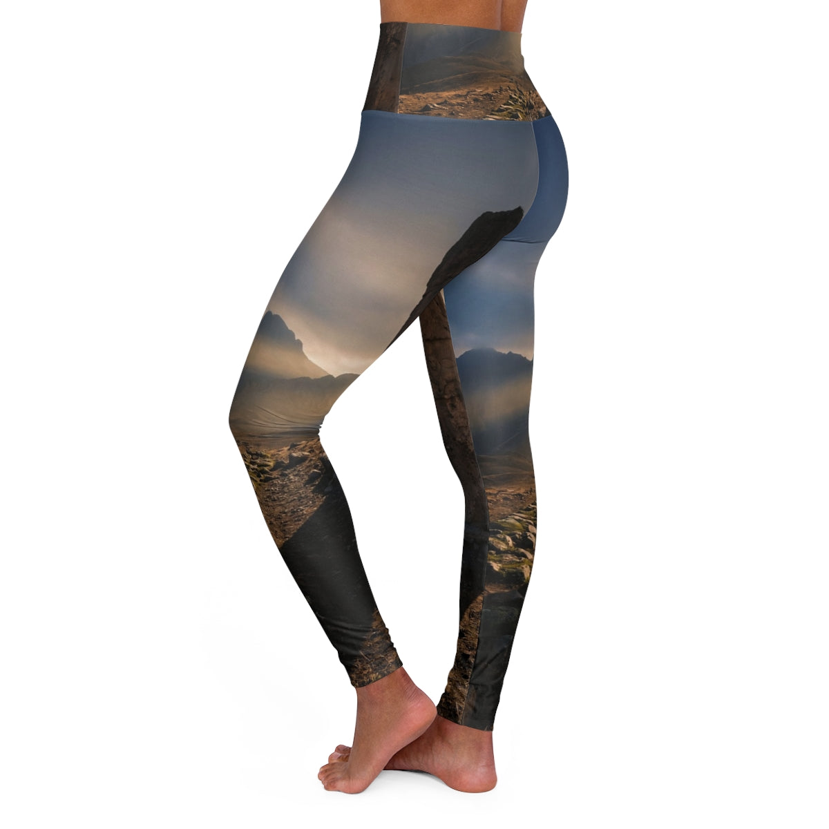 High Waisted Yoga Leggings - Mystic Monolith Ancient Persian...