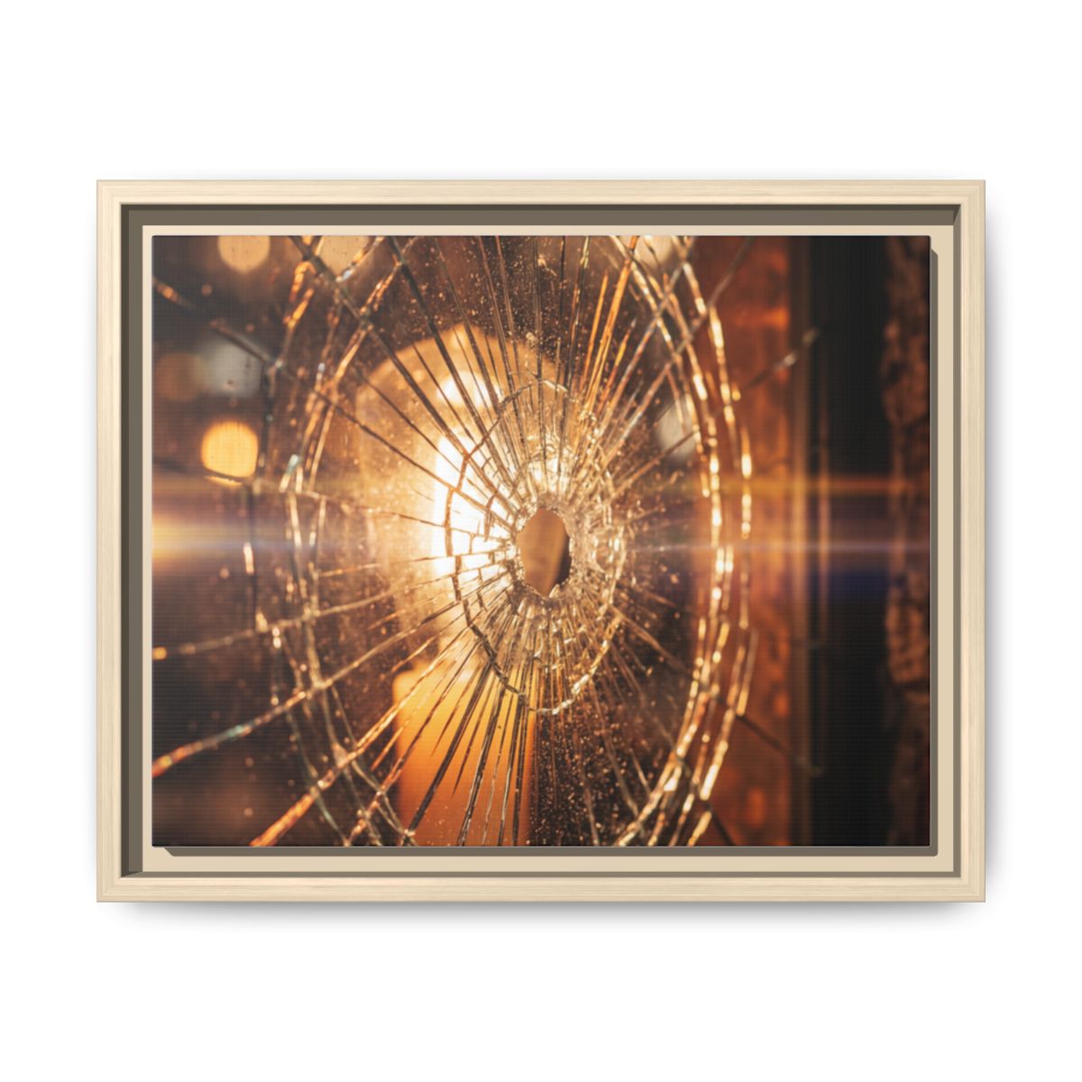 Framed Matte Canvas - Shattered Glass
