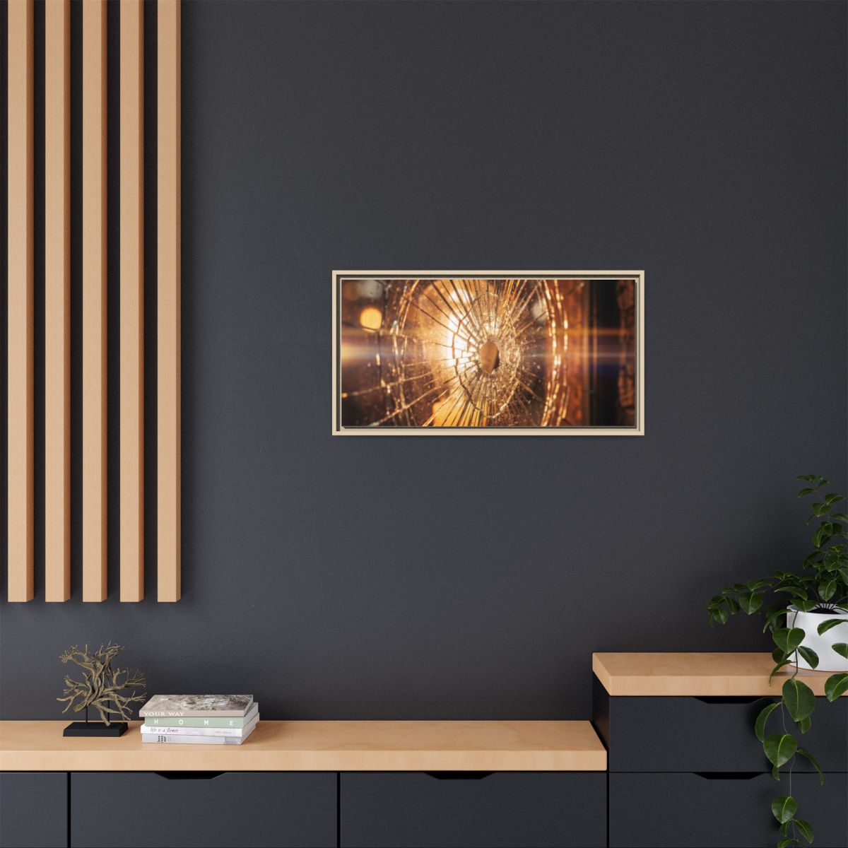 Framed Matte Canvas - Shattered Glass