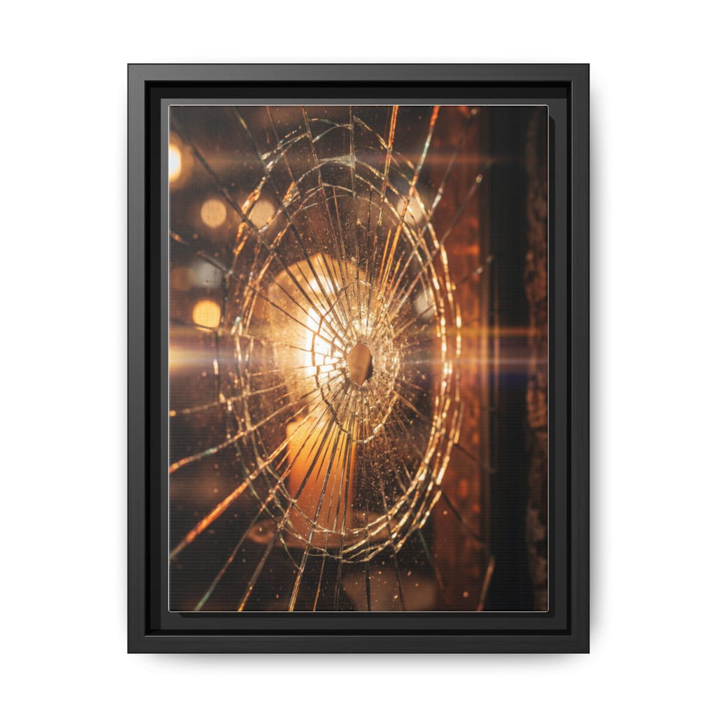 Framed Matte Canvas - Shattered Glass — Black / 1.25"