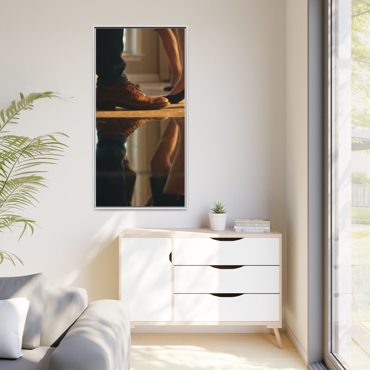 Matte Canvas, Framed - Golden Hour Reflections Cinematic Art...
