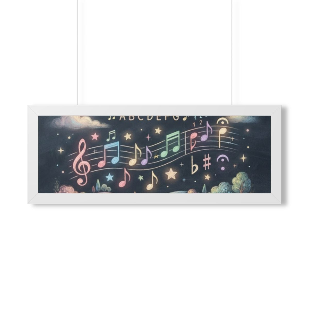 Framed Horizontal Poster - Melody Meadows — White (14×11......