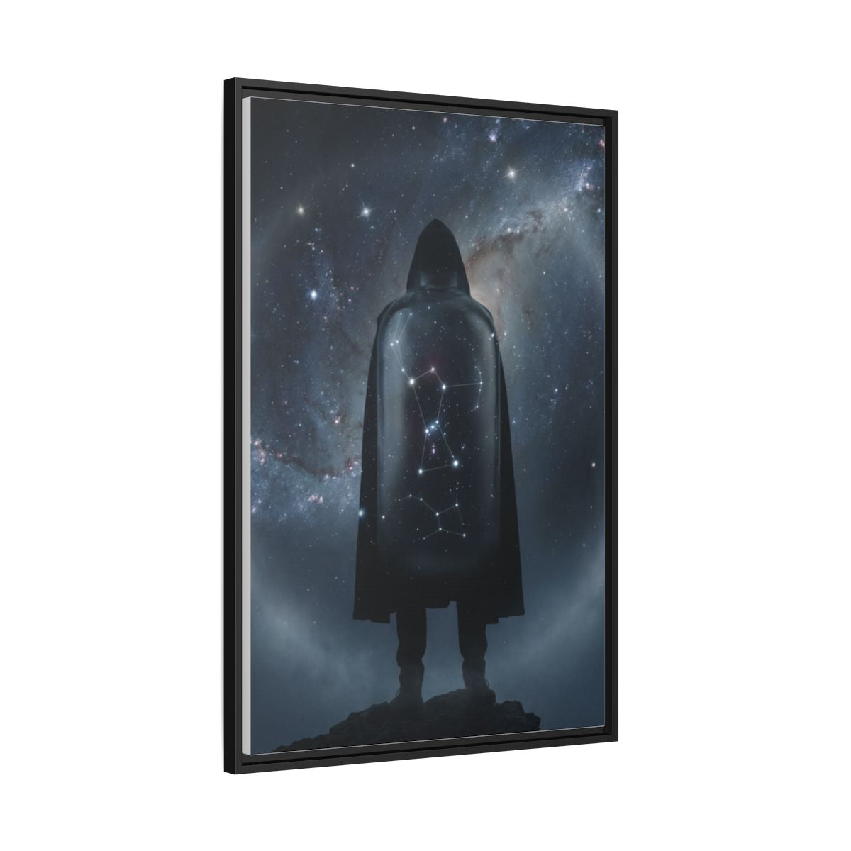 Framed Matte Canvas - Cosmic Sentinel — Black / 1.25" (8×10, 9×12, 11×14, 12×16, 10×20, 12×18, 16×20, 16×24, 18×24, 12×36, 20×24, 16×32, 20×30, 24×30, 24×32, 16×48, 24×36, 24×48, 30×40, 20×60, 32×48, 30×60 & 40×60)