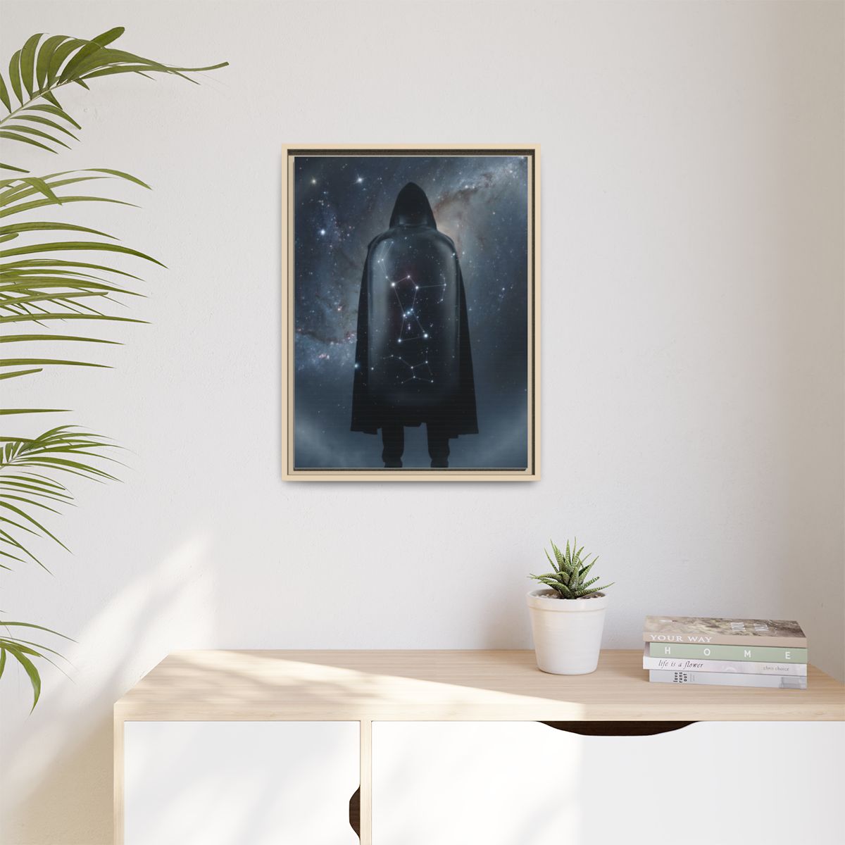 Matte Canvas, Framed - Cosmic Sentinel Orion Constellation...