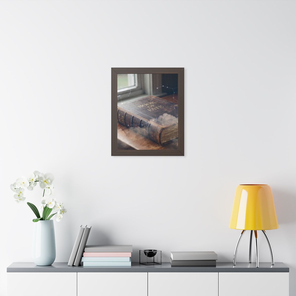 Framed Vertical Poster - Celestial Book of Fate Mystical Art...