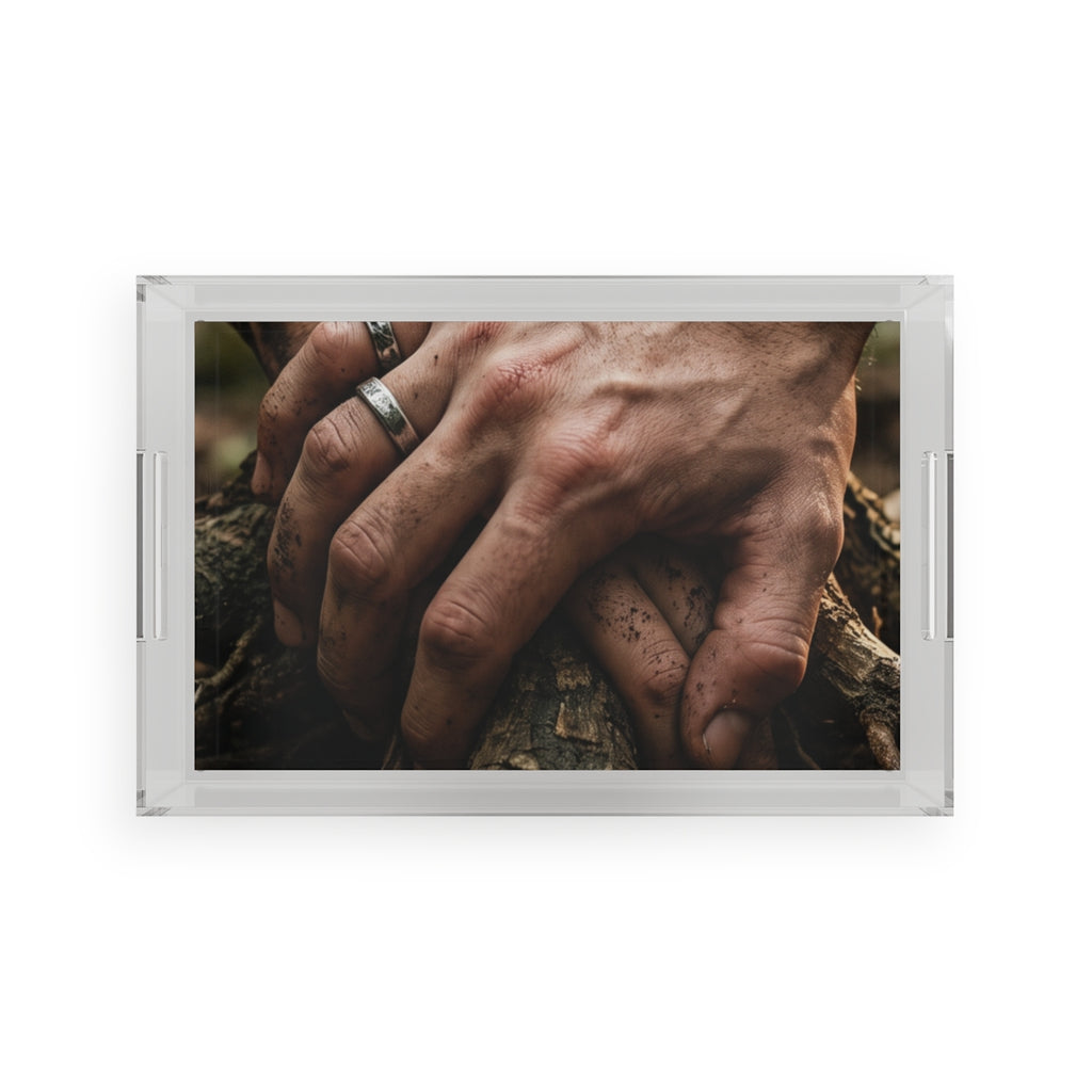 Forest Roots Hands Acrylic Serving Tray