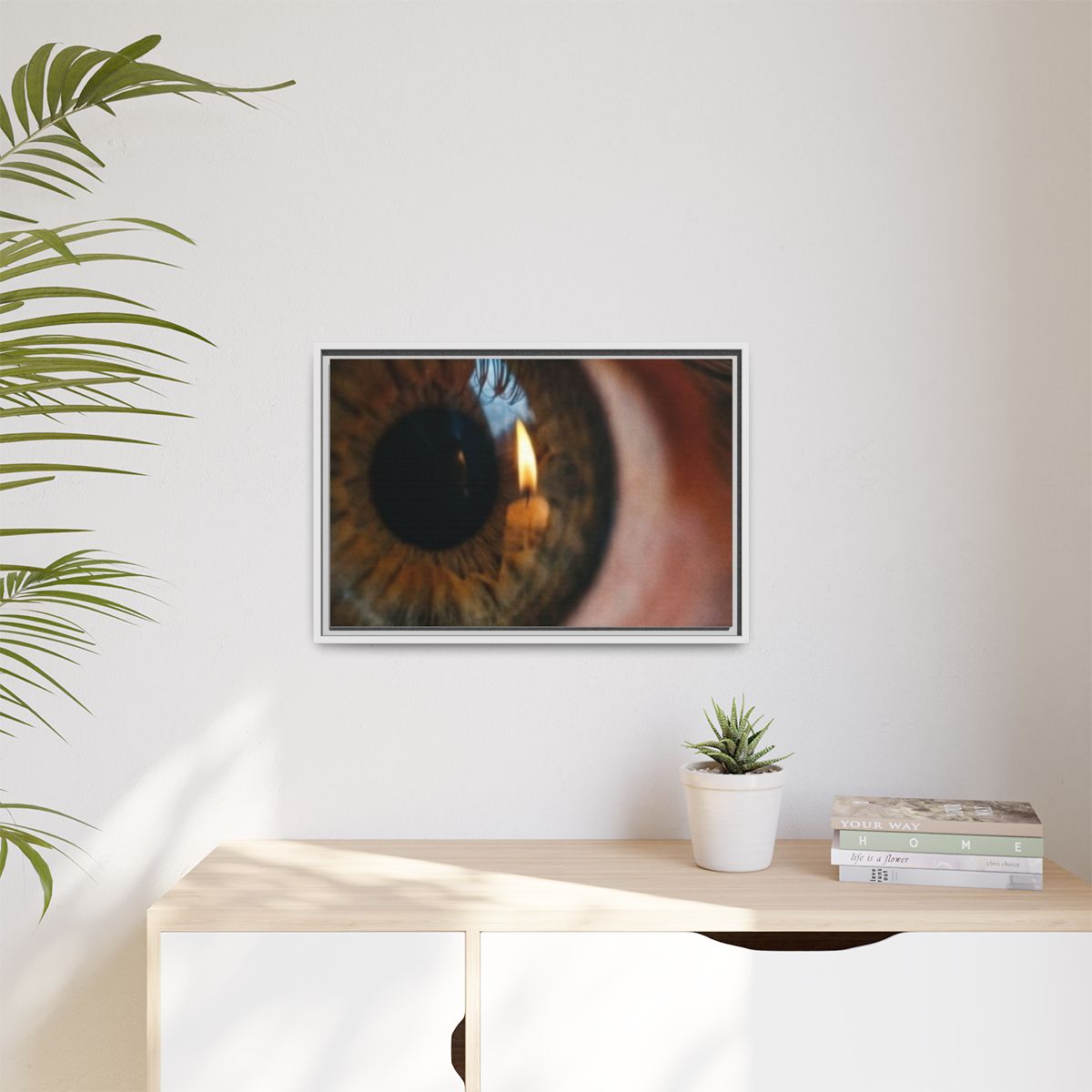 Matte Canvas, Framed - Amber Iris Reflection Fine Art Print...