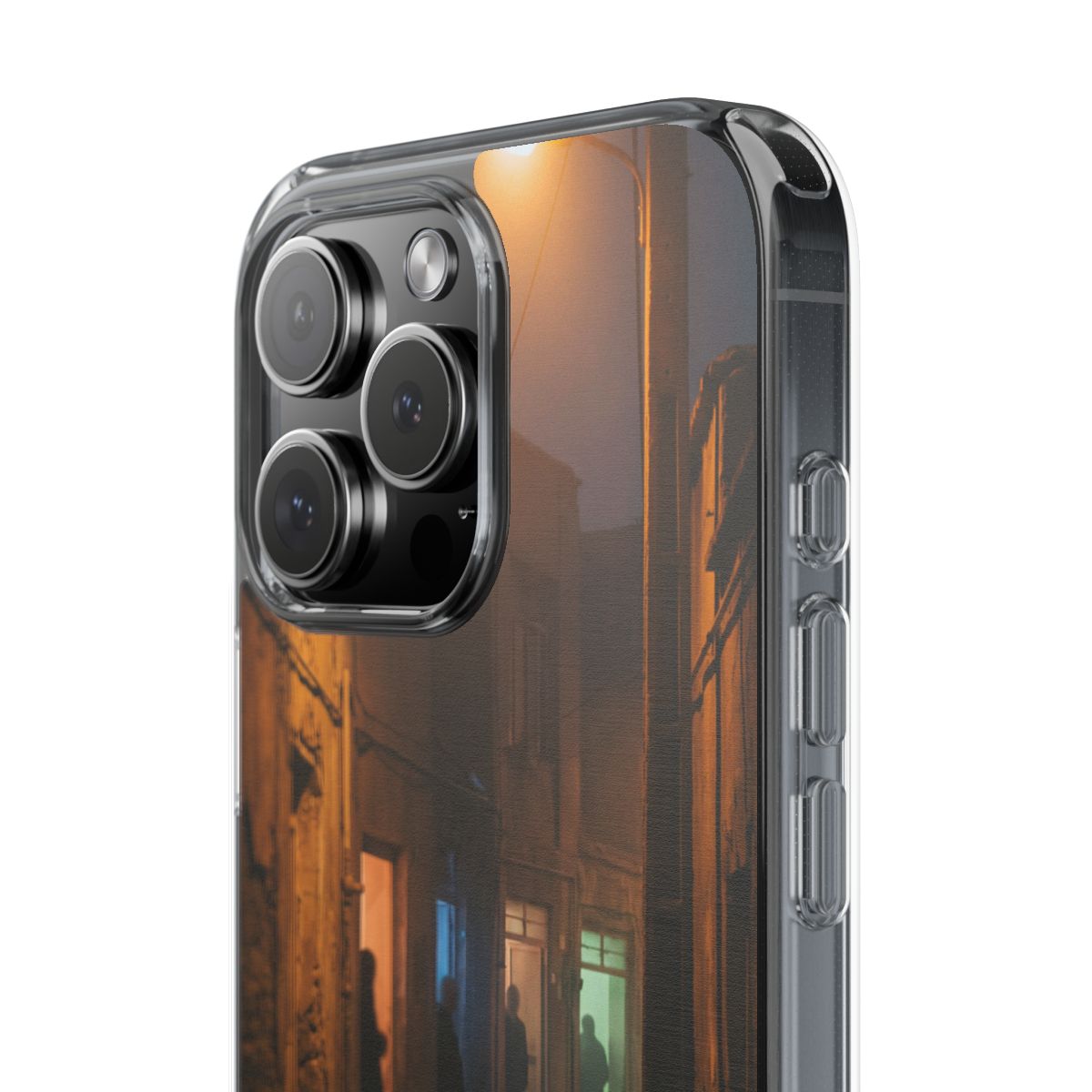 Clear Impact-Resistant Case - Night Alley iPhone Glow |...
