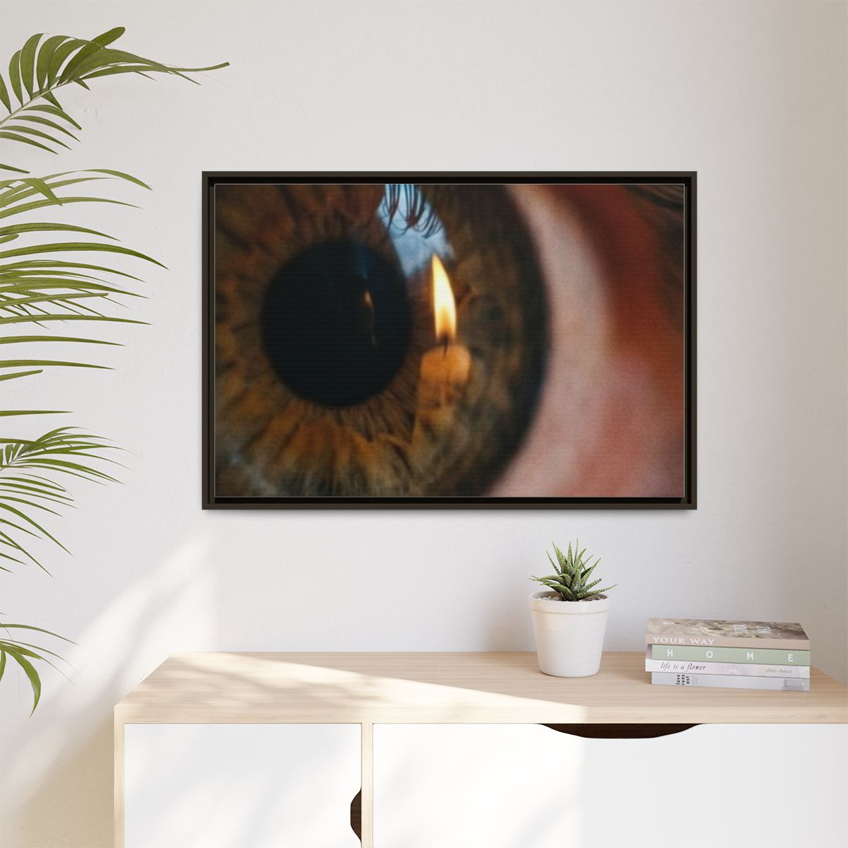 Matte Canvas, Framed - Amber Iris Reflection Fine Art Print...