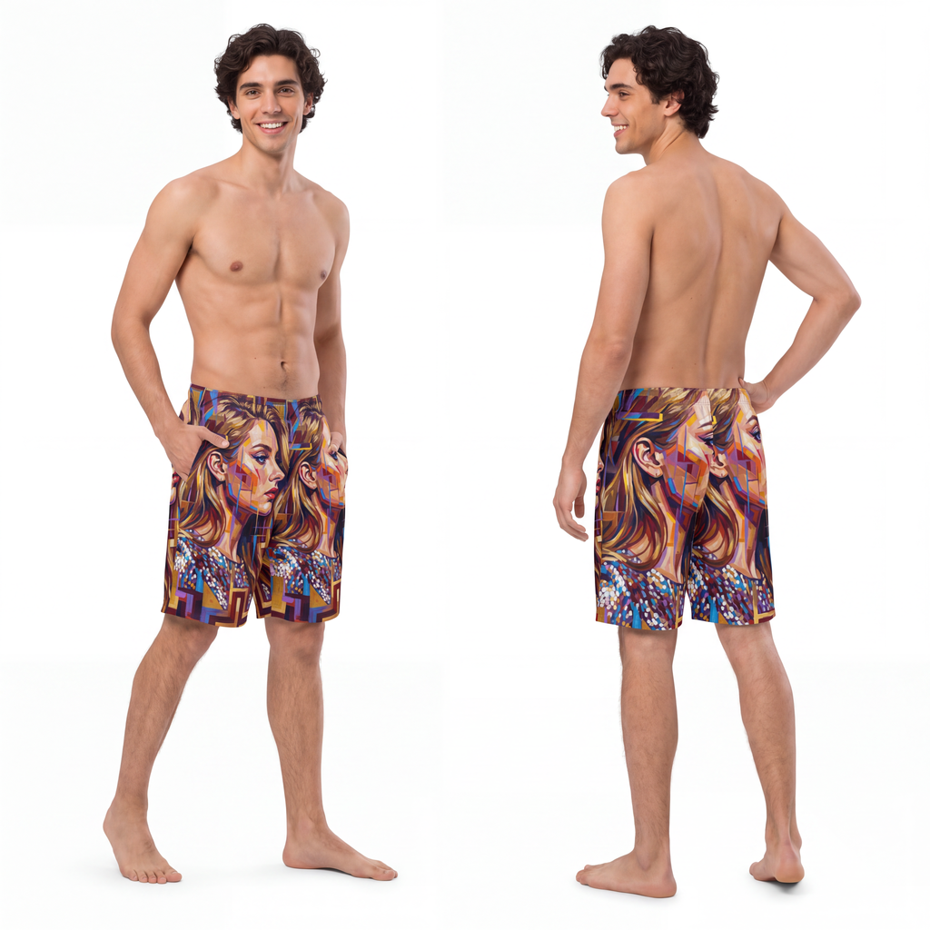 Men's Board Shorts - Shattered Elegance | Echovira Gallery