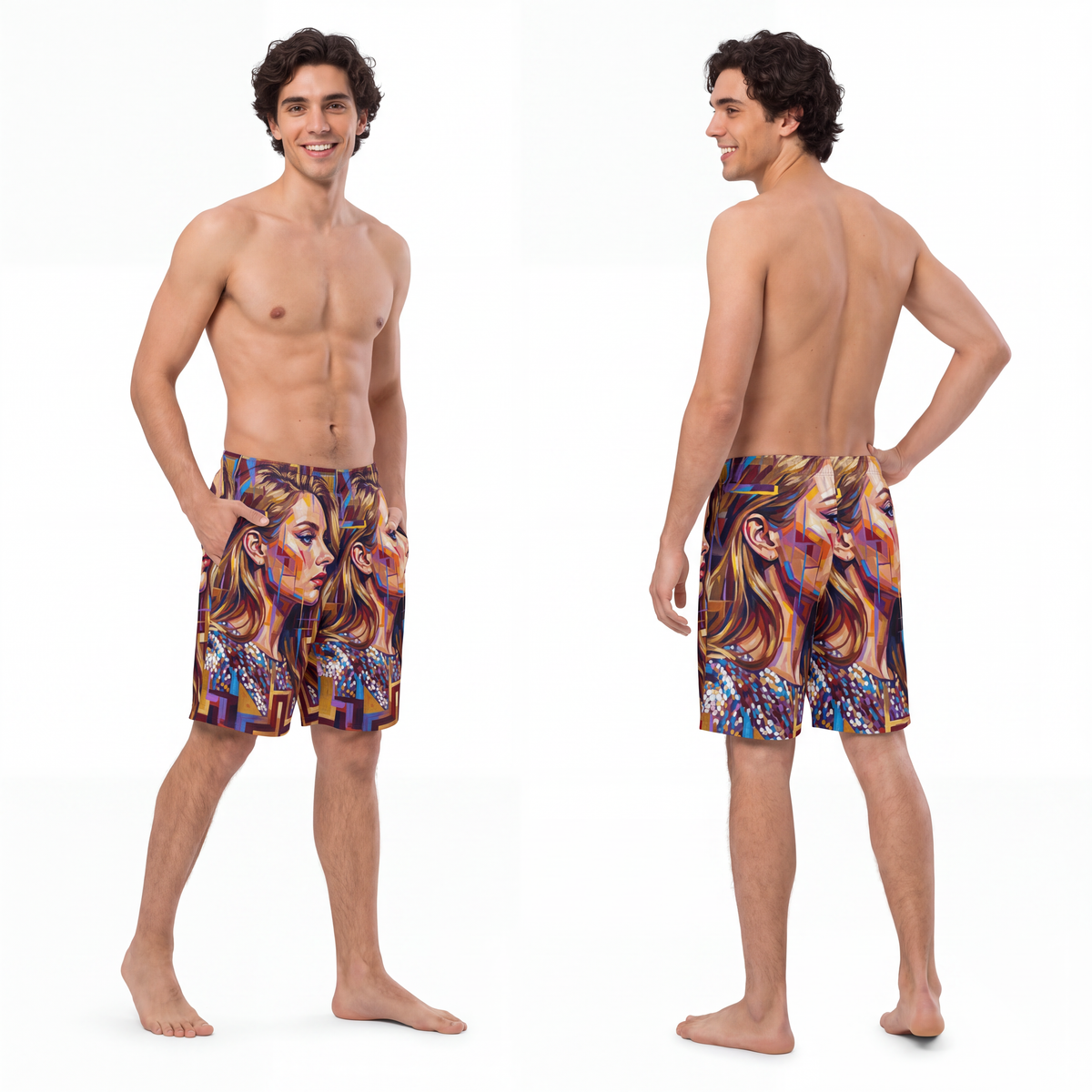 Men's Board Shorts - Shattered Elegance | Echovira Gallery