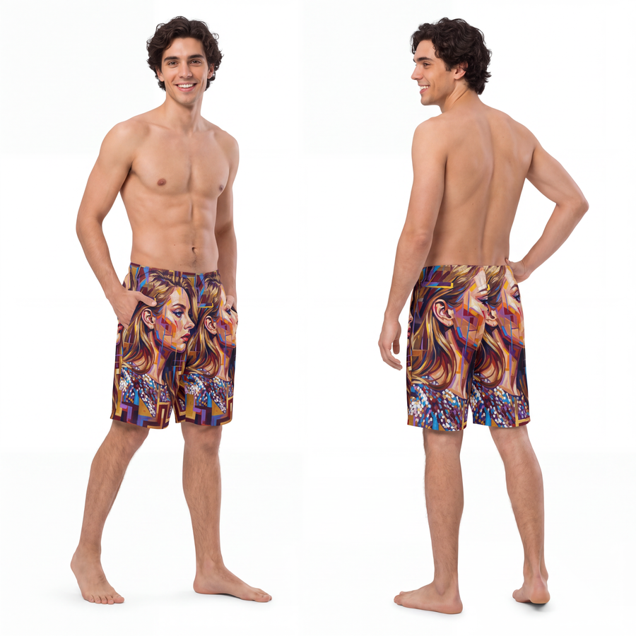 Men's Board Shorts - Shattered Elegance