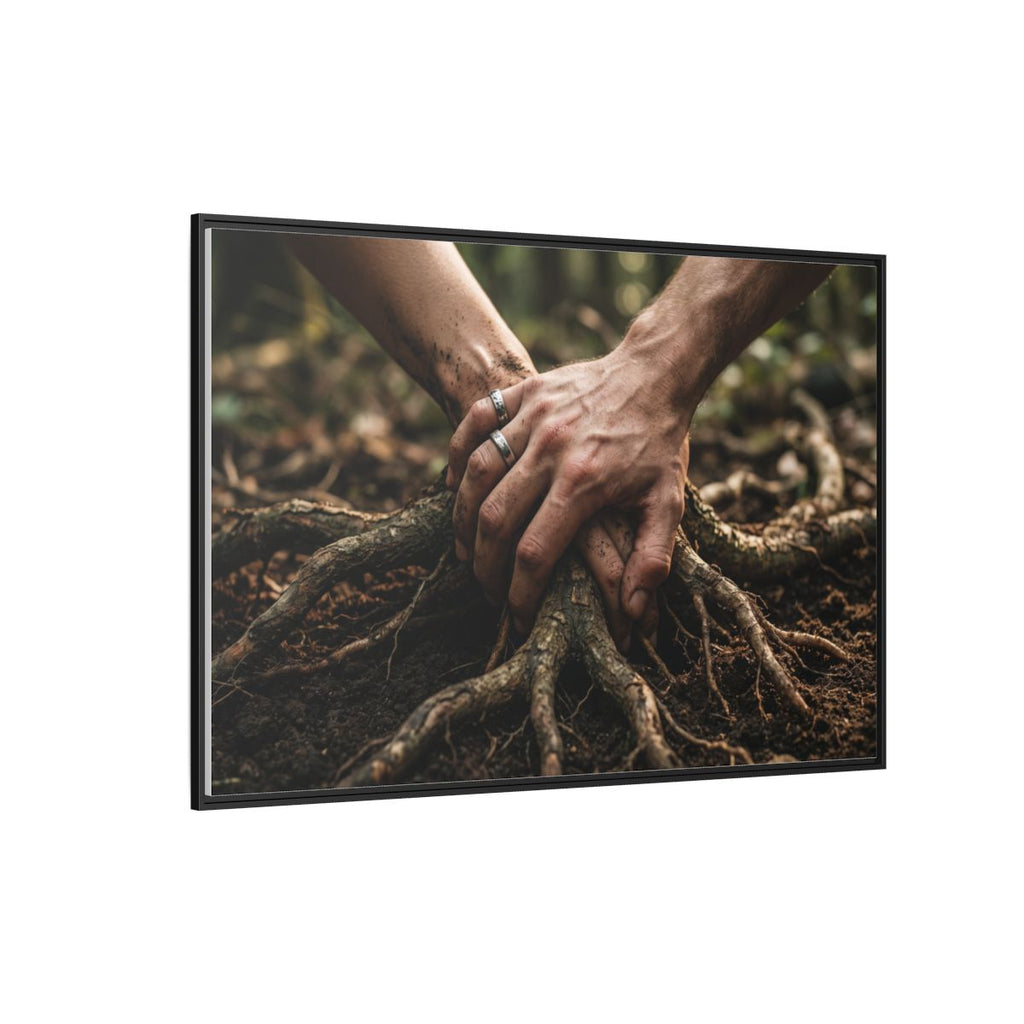 Framed Landscape Canvas of Forest Hands & Roots
