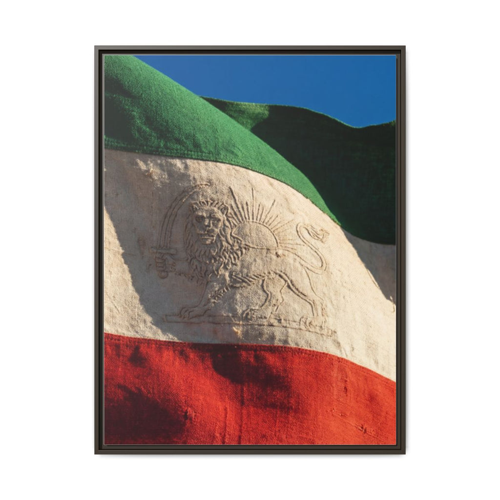 Framed Canvas Art - Distressed Flag — Espresso / 1.25"