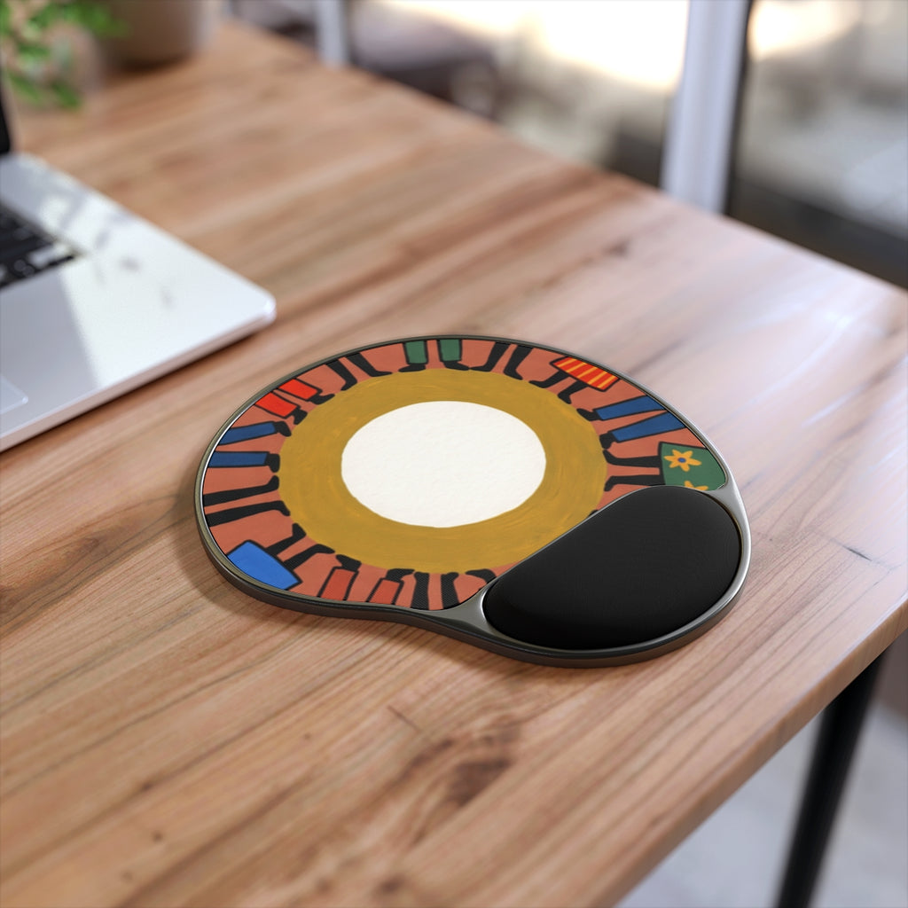 Mouse Pad with Wrist Rest - Unity Mandala | Echovira Gallery