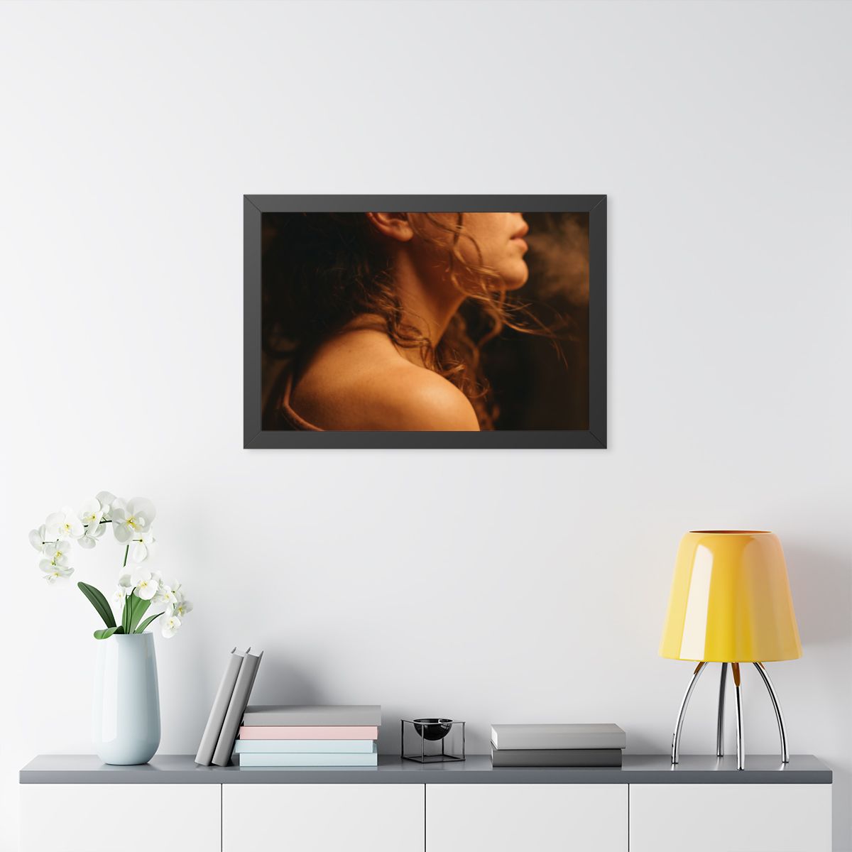 Framed Horizontal Poster - Golden Hour Silhouette Art —... |...