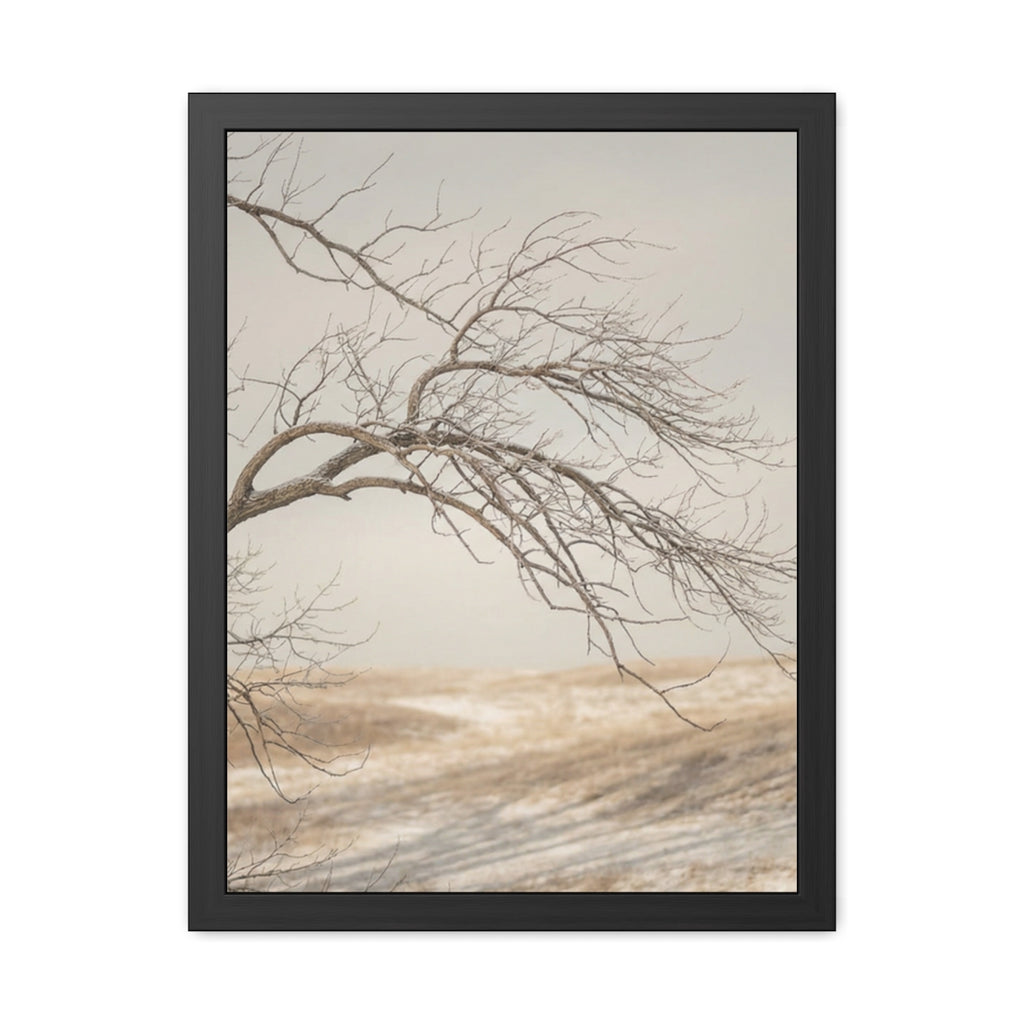 Framed Poster - Minimalist Winter Tree — Portrait