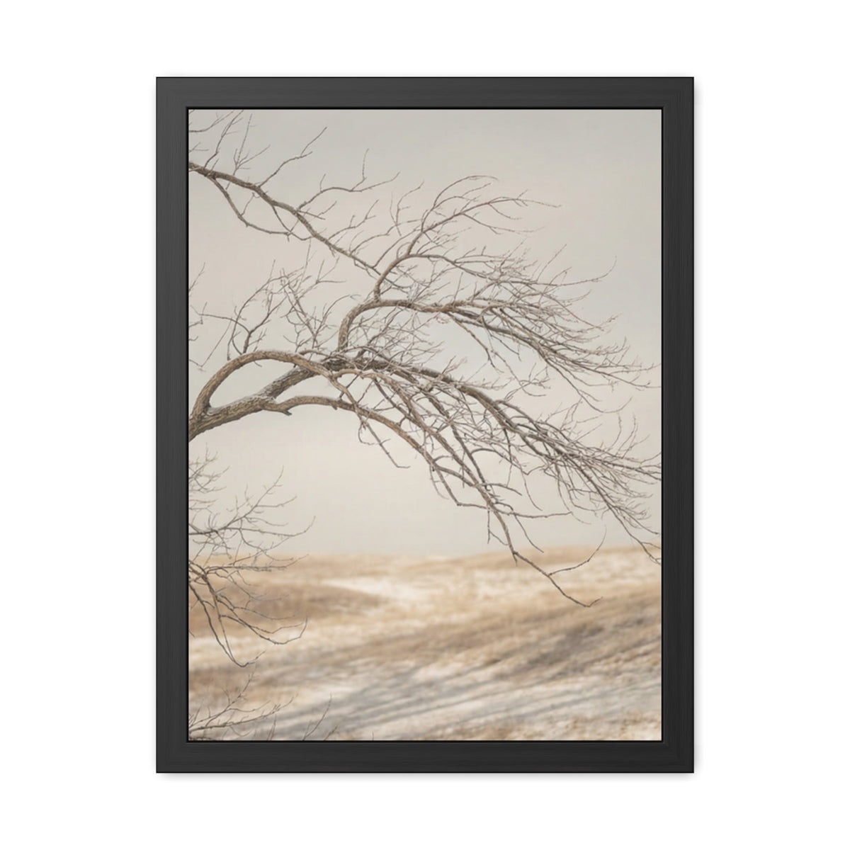 Framed Poster - Minimalist Winter Tree — Portrait