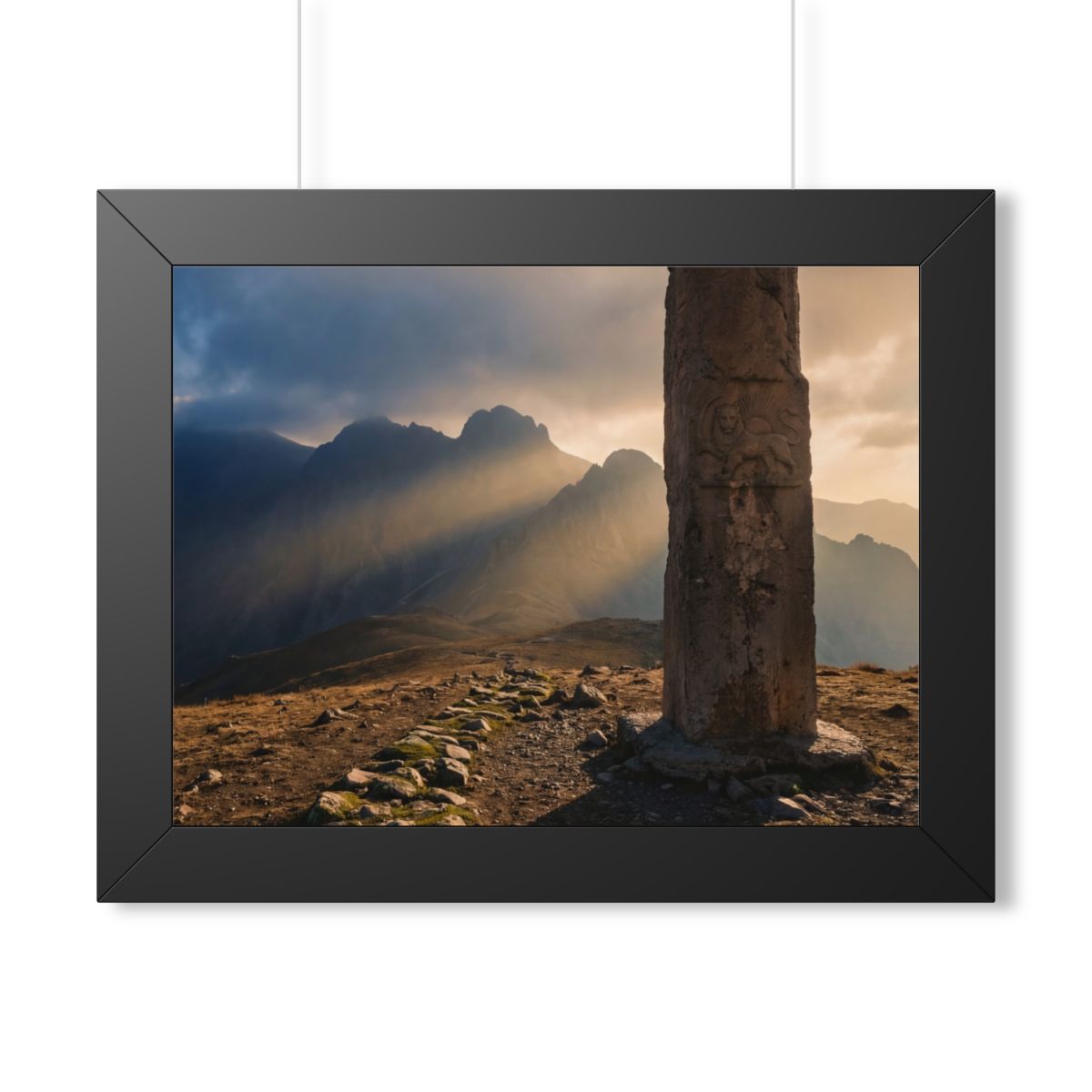 Framed Horizontal Poster - Mystic Monolith Ancient Persian...