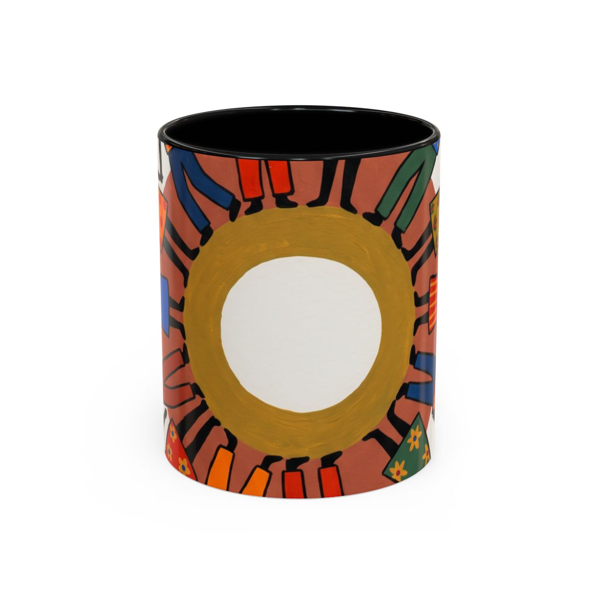 Accent Coffee Mug - Unity Mandala Folk Art | Echovira...