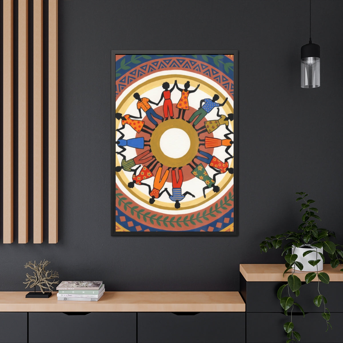 Framed Poster - Unity Mandala Folk Art (8×12, 9×11, 11×14......
