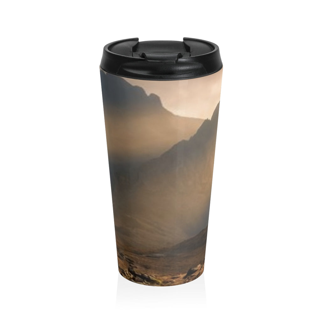 Stainless Steel Travel Mug - Mystic Monolith Ancient Persian...