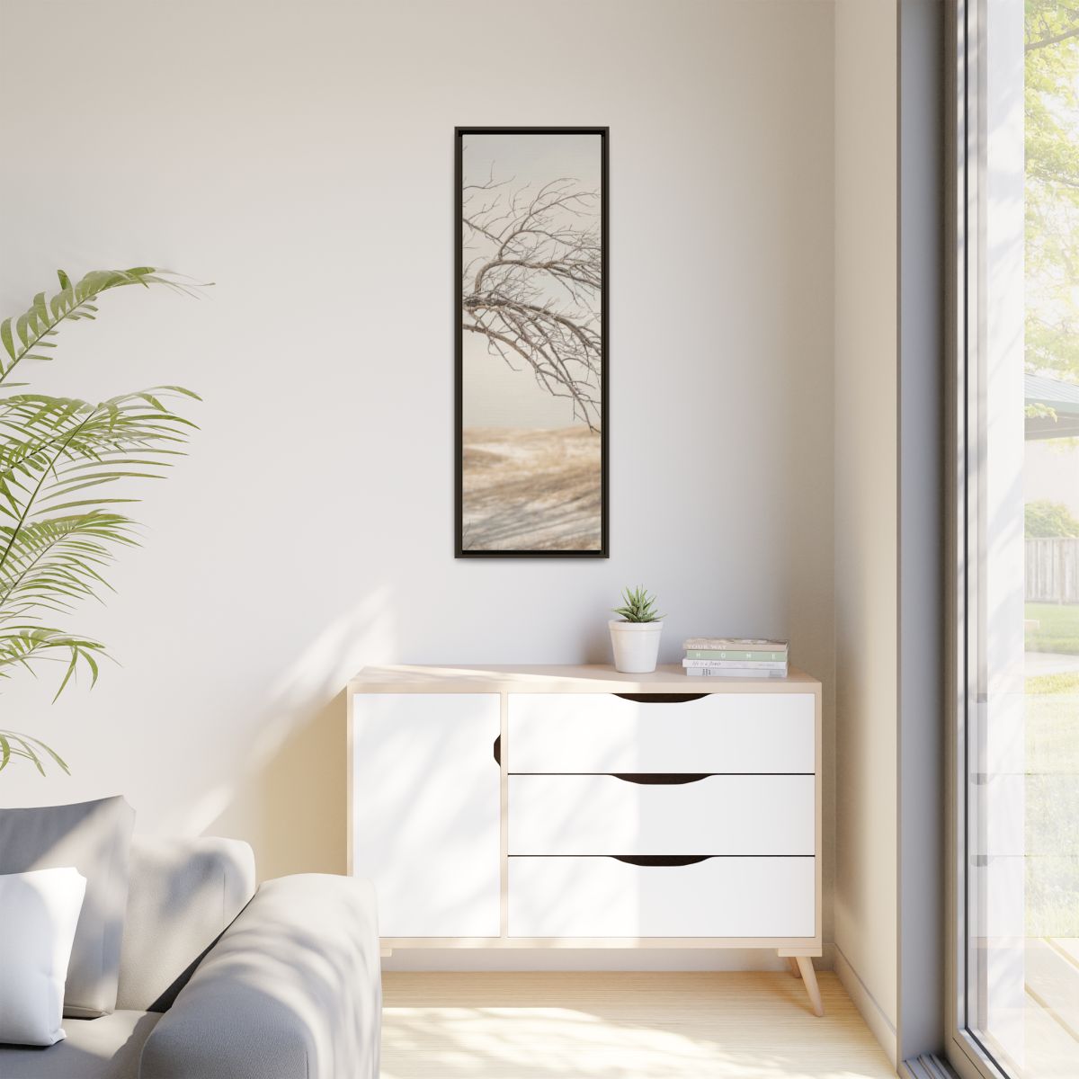 Matte Canvas, Framed - Winter Branch Solitude Landscape —......