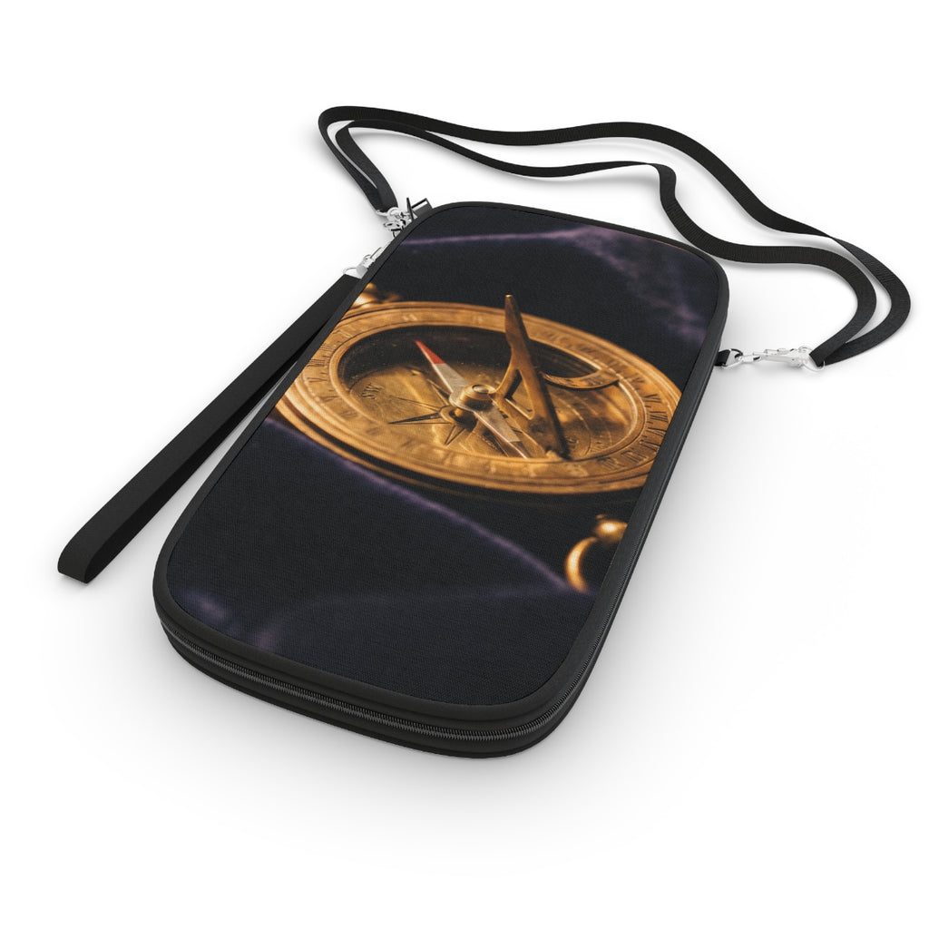 Vintage Brass Sundial Compass Passport Wallet