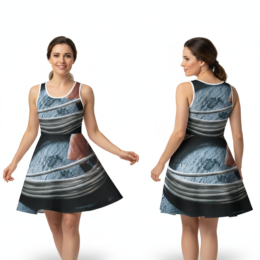 Girls' Sleeveless Sundress Silver Rings Art