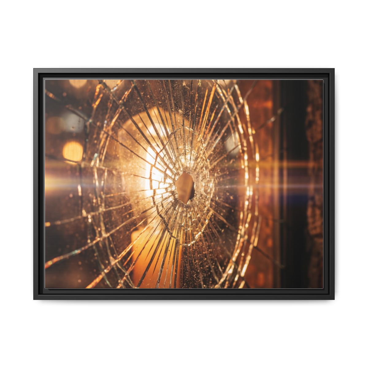 Framed Matte Canvas - Amber Glow — Black / 1.25"